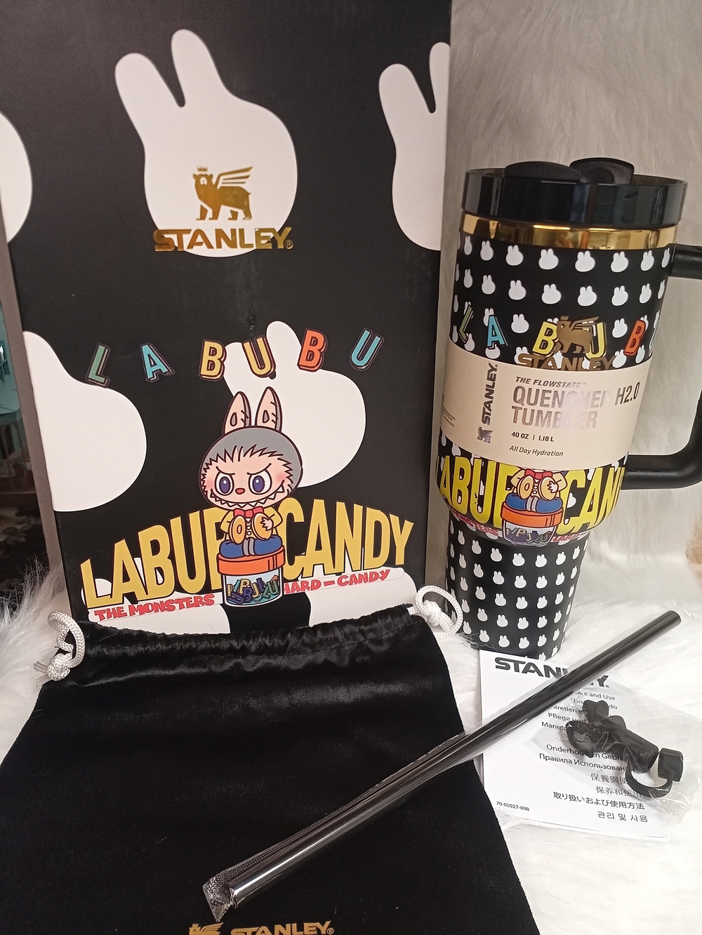 Stanley Labubu Monsters Quencher H2.0 40oz Bunny Candy-Themed Party Tumbler